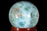 Polished Larimar Sphere - Dominican Republic #168121-1
